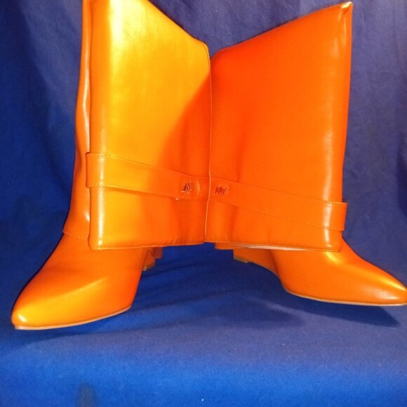 AZALEA WANG HAPPILY " TOTALLY CUFFED " WEDGE BOOT IN ORANGE ( BRAND NEW ! ) - Picture 6 of 6